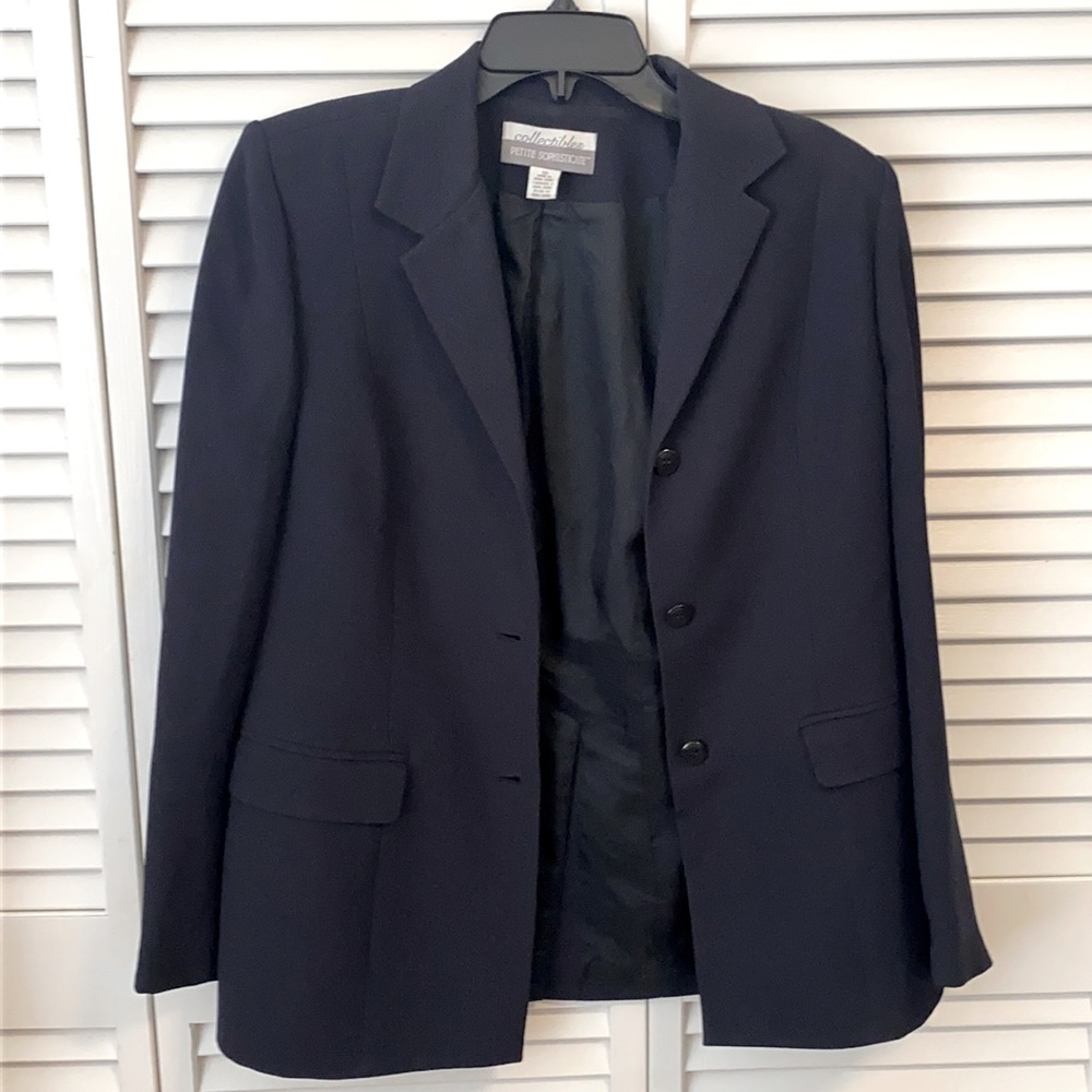 Petite Sophisticate Size 8 Blazer Navy
